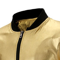 Hommes or métallisé Varsity vestes manteaux Hombre 2025 discothèque fête scène Baseball veste mâle étain homme Costume