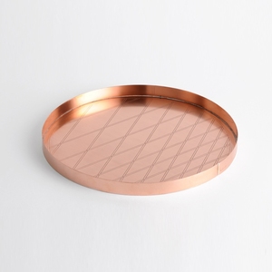 Ensemble de 3 bols en cuivre fini martelé à l'intérieur de l'acier inoxydable avec plateau pour la décoration intérieure - Product Image 5