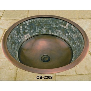 นักออกแบบหรูหรารูปแบบมุกUndermountทองแดงล้างห้องน้ําอ่างล้างจาน - Product Image 1