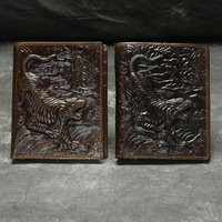 Dompet Pendek Kulit Sapi Asli untuk Pria, Dompet Klip Kartu Kulit Sapi Asli untuk Pria