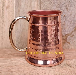 Vaso de cerveza de cobre de alta calidad directo de fábrica, mango de latón, diseño martillado hecho a mano, tazas de cerámica, regalo de regreso a la escuela - Product Image 2
