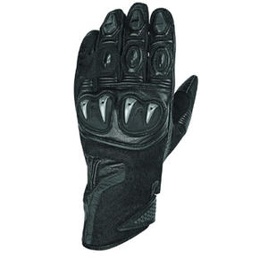 Guantes de moto de dedo completo impresos personalizados Material de cuero con logotipo de vidrio templado Color negro y plateado para uso en bicicleta - Product Image 4