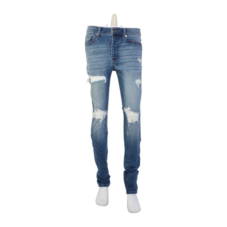 Jean en denim stretch pour les hommes, design vintage, pantalon en denim