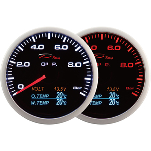 60mm Temperatura de aceite de agua de temperatura manómetro de presión de aceite de coche Universal ahumado lente ámbar blanco 4 en 1 Digital analógicos - Product Image 2