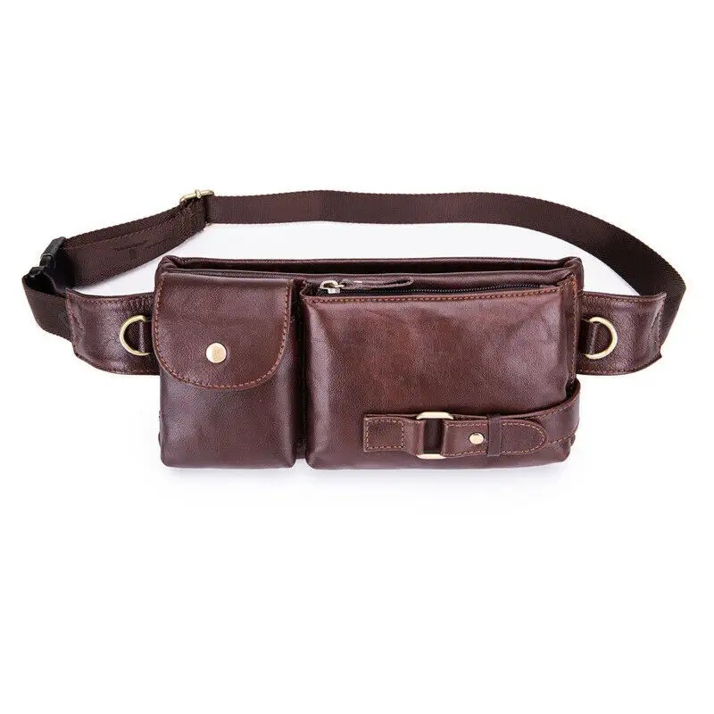 Waist Genuine Leather Waist Packs Fanny Pack Belt Bag Phone Leather Customize Waist Bag Real Leather Best Quality