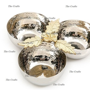 Tazón de Acero Inoxidable Martillado para Chocolates y Frutos Secos, Hecho a Mano, Forma Redonda, Decorativo, a Precio de Mayoreo - Product Image 2