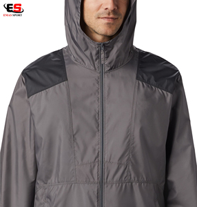 Chaqueta cortavientos con capucha informal para hombre de alta calidad con cuello levantado elegante para ropa deportiva al aire libre de primavera - Product Image 3