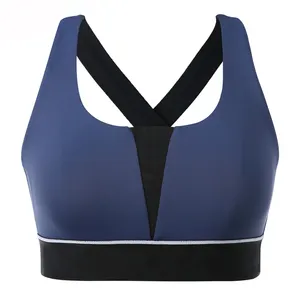 Super-Qualität beliebt Fit-Crop-Top niedrige MOQ individuelles Logo Sport-BH hohe Unterstützung nahtloser Sport-BH