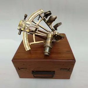 Handmade Stylish Gift Item Metal Model Ship Sextant With Shiny Brass Finishing Best Quality With Wooden Box Navigation