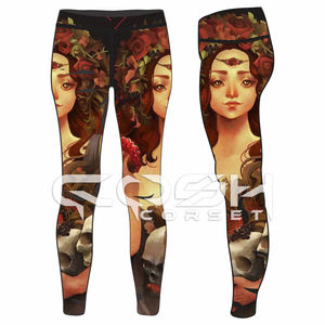 Ensemble assorti de leggings et de corset taille mi-haute élastique, longueur totale, respirant, antibactérien, grande taille, personnalisé imprimé - Product Image 3