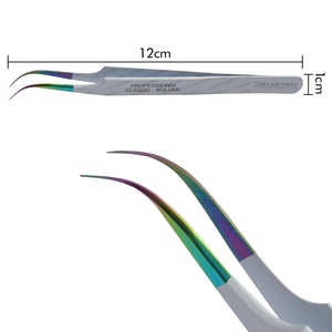 Fine Curved Tweezer for Eyelash Extensions Tip Multi & White Private Label, Eyelash Extension Curved Tip Tweezer - Product Image 5