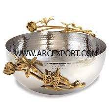 Modern <b>Serving</b> <b>Bowl</b> White Luxury Design With Gold Flower Leaf New Stylish Modern Design Decoration <b>Bowl</b> <b>Large</b> <b>Bowls</b> in Low Price - Product Image 4