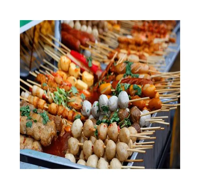 Bâtonnets de barbecue en bambou, avec 1 bout pointu, viande et légumes cuits faciles à utiliser et vente en gros,