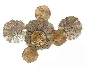 ดอกไม้ทองหรูหราและงานเหล็กแขวนผนังตกแต่งบ้าน - Product Image 1