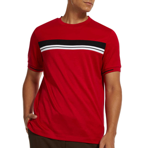 เสื้อยืดผู้ชาย OEM ผ้าฝ้าย 95% ผสมอีลาสเทน 5% ทรงโค้งชายเสื้อ เสื้อยืดคอกลมทรงยาวสำหรับผู้ชาย - Product Image 1