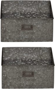 Organizador de bolsillo de pared galvanizado, lata de tamaño mediano con acabado crudo, perfecto para almacenamiento en el hogar, soluciones de organización eficientes - Product Image 6