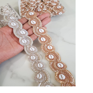 Obra de arte indio étnico bordada a medida, bordado floral intrauditivo, ancho de 1 pulgada, adecuado para Diseñadores de ropa - Product Image 2