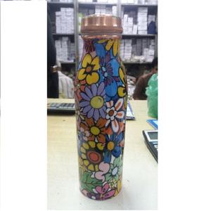 Printed Solid Copper Water <b>Bottle</b> Latest Design Healthy <b>Drinking</b> Copper Water <b>Bottles</b> At Economical Price - Product Image 3
