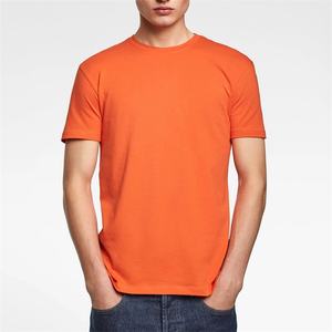 T-shirt col rond pour homme, haut personnalisé de haute qualité en coton biologique, coupe slim, simple et blanc, 100% - Product Image 4