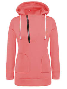 Pull-over personnalisé de haute qualité, sweat-shirt à capuche zippé pour hommes femmes, couleur pure, respirant et chaud pour la saison hivernale, logo avant - Product Image 6