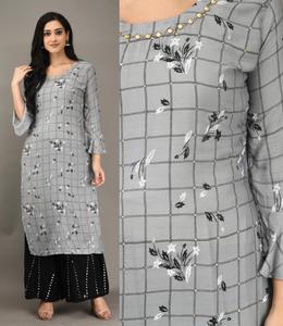Kurtis Dames Coton Reyon Femmes Anarkali Dernier Design De Mode Prêt À Porter Bas Prix avec Dupatta Jackate Robe Indienne En Gros ApparelGarment - Product Image 5