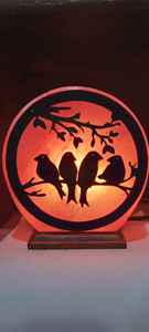 Lámpara de sal del Himalaya rosa con diseño de flores talladas en 3D, venta completa, decoración de sal de roca, ladrillos, estilo tallado único - Product Image 3