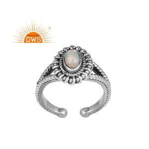 Natural Ethiopian Opal Gemstone Ring Indian Handmade 925 Sterling Silver Ring Antique Rings Jewelry Supplier - Product Image 1