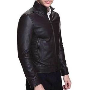 Chaqueta de Cuero para Hombre de Primera Calidad, Estilo Bomber, Cuello Alto, Piel de Vaca, Impermeable, Resistente al Viento, Color y Talla Personalizables, Venta al Por Mayor ODM - Product Image 4