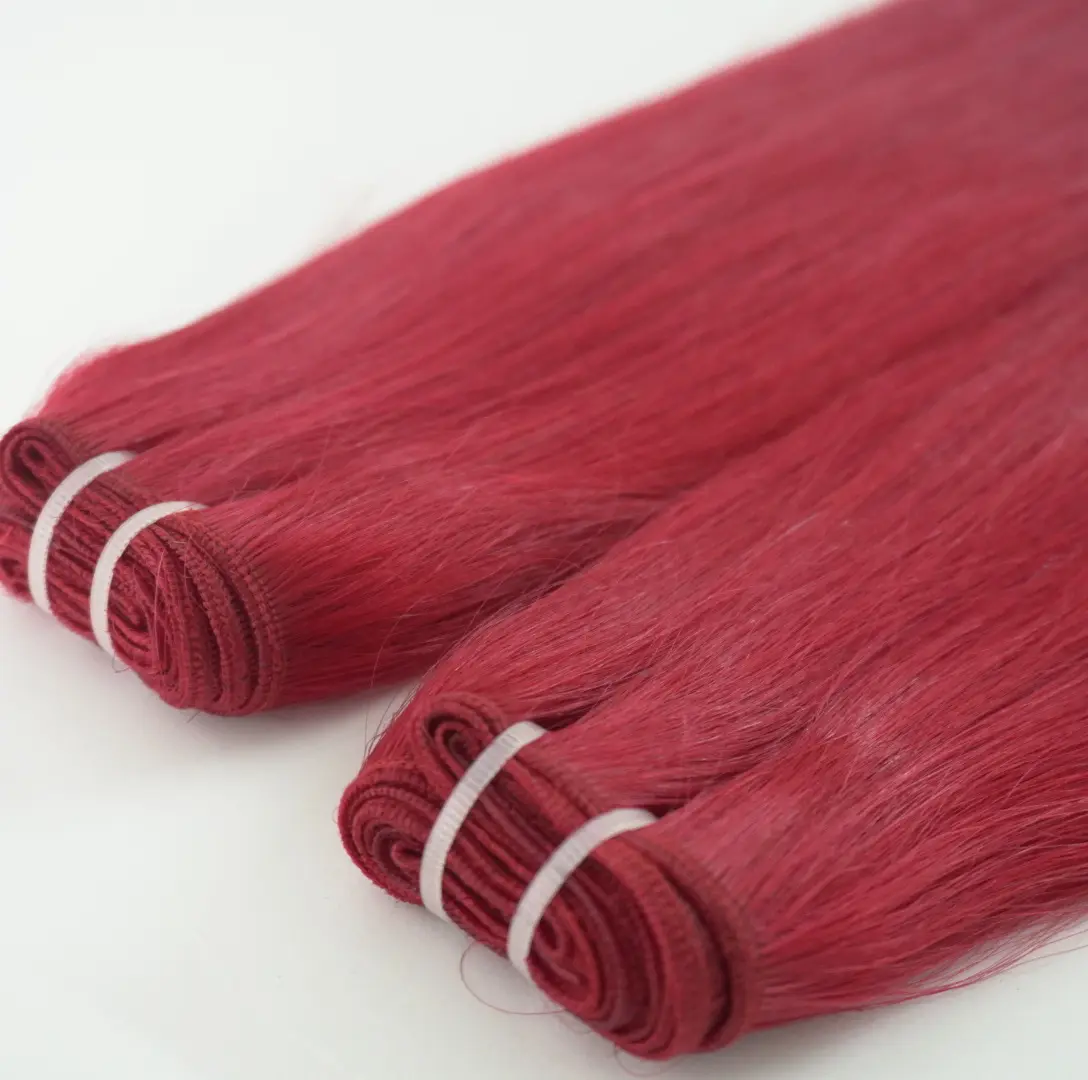 weft straight pattern outstanding red hair extensions high quality real human hair strand from Vietnam