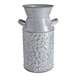 Florero galvanizado personalizado en forma de lata, soporte de flores decorativo Vintage hecho a mano, jarrón galvanizado redondo de alta calidad - Product Image 6