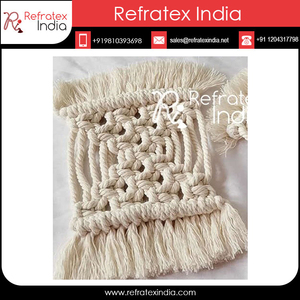 Macrame Cotton <b>Table</b> <b>Coaster</b> Eco-Friendly Minimalist Design India Made High Quality Home Decor - Product Image 3