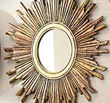 <b>Decorative</b> Modern Stainless <b>Leaf</b> Metal Frame Round Mirror Brushed Round <b>Wall</b> Mirror Best Quality <b>Decorative</b> Mirror for Room - Product Image 4