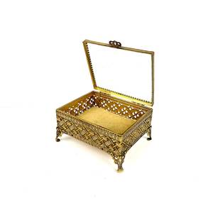 Boîte à bijoux professionnelle à bout pointu en métal, pendants en verre biseauté - Product Image 1