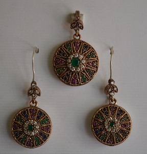 Joyería Turca Antigua de Oro Puro para Mujer, Regalo para Fiesta, Piedra Acrílica, Resina para Boda, Compromiso - Product Image 1