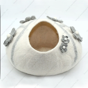 Cama para mascotas de cueva para gatos más vendida, forma ovalada, cálido y cómodo Material de lana, patrón de rayas, estilo encantador XS S M L XL XXL, perros humanos - Product Image 2
