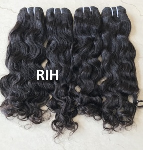 Mechones de cabello humano ondulado al agua, extensiones de pelo brasileño de visón sin procesar, grado Temple, venta al por mayor - Product Image 2