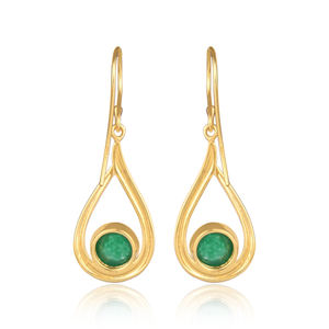 Anillo de piedras preciosas de Aventurina verde, proveedor de joyería de plata de ley chapada en oro, gancho colgante, fabricante de joyería - Product Image 3