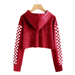 Sweats à capuche et sweat-shirts pour femmes haute performance pull court couleur unie sweats à capuche imprimés avec logo personnalisé aux meilleurs prix - Product Image 2