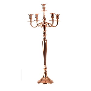 Candélabre en métal plaqué or Meilleure vente Bougeoir décoratif de luxe fait main bougeoir en métal élégant indien - Product Image 3