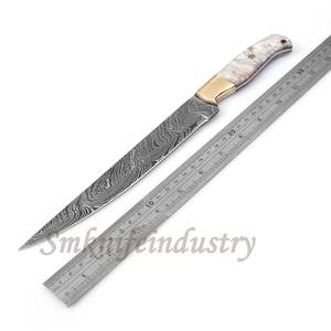 New Custom Hand Forged Damascus Fillet Fishing knife With leather Sheath cover (smk1596) - Product Image 5