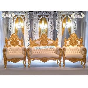 Sofá de lujo con diseño de pavo real para boda, mueble tallado en madera, con diseño de pavo real, Loveseat - Product Image 1