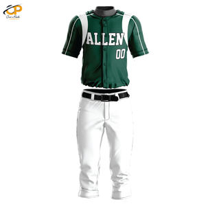 Uniforme de baseball 2 pièces de haute qualité, uniforme de Baseball 100% Polyester rayé, uniforme de Baseball avec Design personnalisé à boutons - Product Image 5