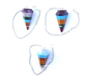 Piedras preciosas mixtas 6 Chakra facetado Feng Shui Love Dowsing péndulos tallado cristal ágata selenita estatuilla grabado bola patrón - Product Image 1