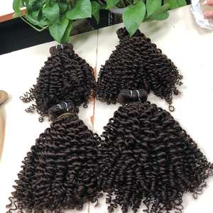 Brown Deep curly bundlesVIRGIN Remy HUMAN HAIR EXTENSION Double Machine Bundles High Quality Vietnamese hair at wholesale price - Product Image 6