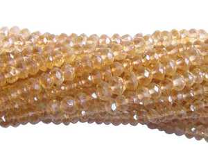 Rondell พลอยลูกปัดเหลี่ยมเพชรพลอยขนาด3-3.5มม. เกลียวยาว13นิ้วสำหรับทำเครื่องประดับ DIY ราคาขายส่งสีซิทรินธรรมชาติ - Product Image 2
