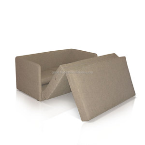 Minimalist Solid Teak Wood Upholstered Fabric <b>Sofa</b> Bed Transformable Living Room Furniture for Home Use - Product Image 3