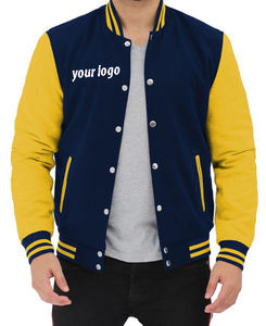 Chaqueta Universitaria de Béisbol para Hombre, 100% Poliéster, Chaqueta Bomber Ligera de Satén con un Solo Botón - Product Image 1