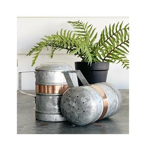 Ensemble de salière et poivrière en métal galvanisé de qualité supérieure, porte-serviettes, base en bois, design personnalisable, vaisselle, boîte à épices, en vrac - Product Image 6