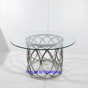 Mesa de Centro de Vidrio de Lujo Nórdico, Moderna y Sencilla, con Base de Metal Plateado, Muebles para Sala de Estar, Cocina y Hogar - Product Image 3