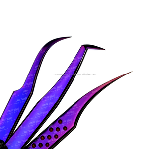 Wholesale Isolating Eyelash Tweezers Lash Applicator <b>Tool</b> for Lash Extensions Fiber Tip 45 90 Degree with Stainless Steel - Product Image 1